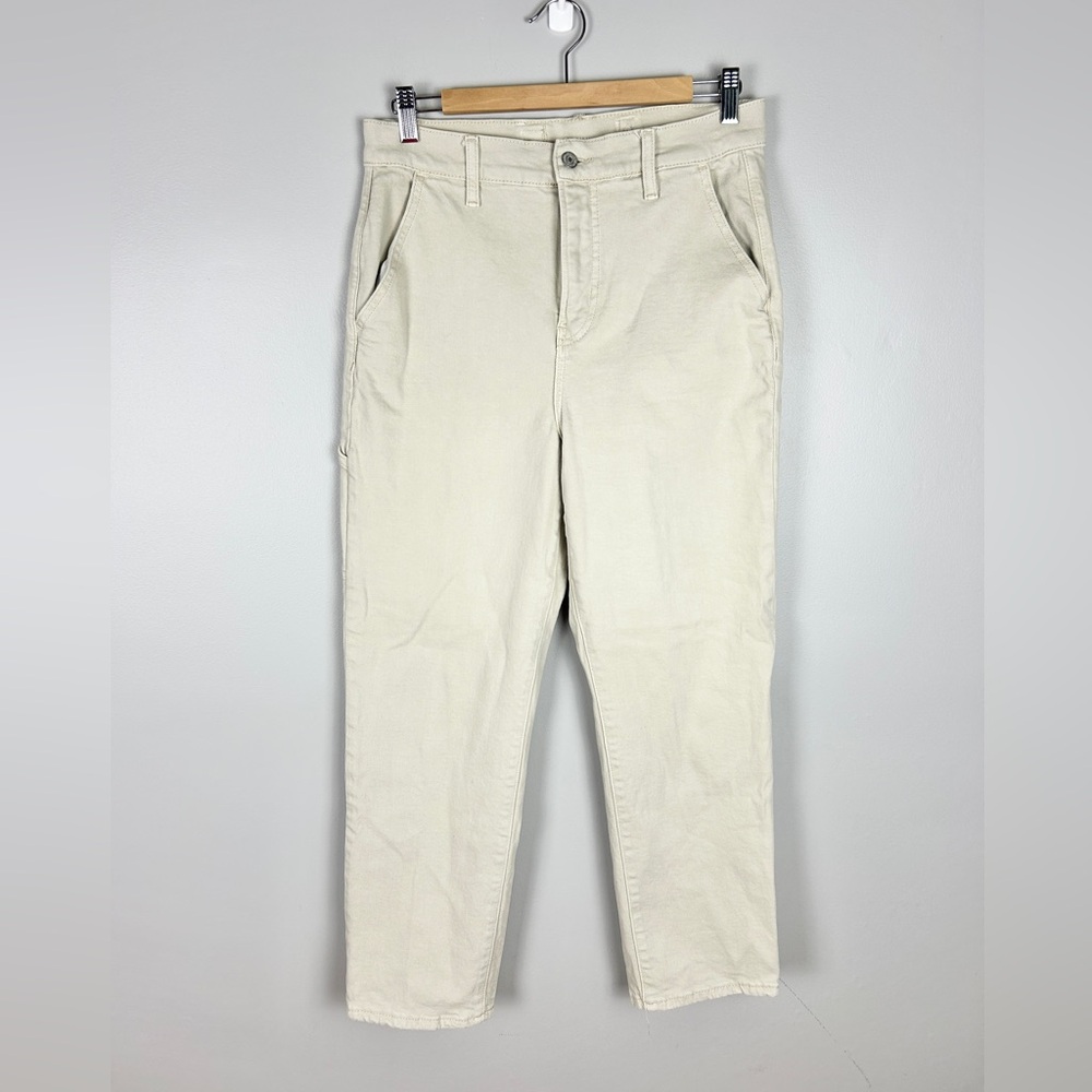 OLD NAVY Cream Utility Carpenter Pants Sz 8 Workwear Casual Straight‎ Leg
